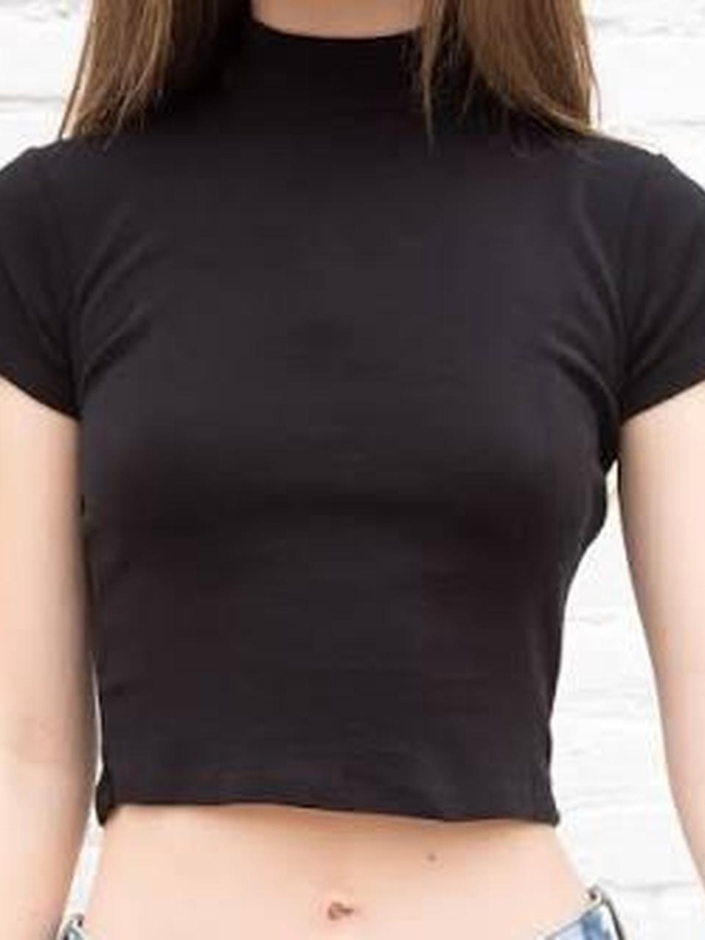 Brandy Melville Black Mock Neck Top